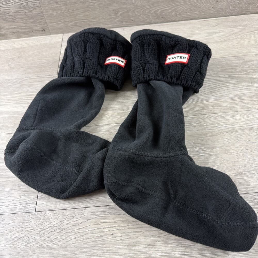 Hunter Boots Fleece Cuff Tall Boot Socks Black Size Women’s Medium